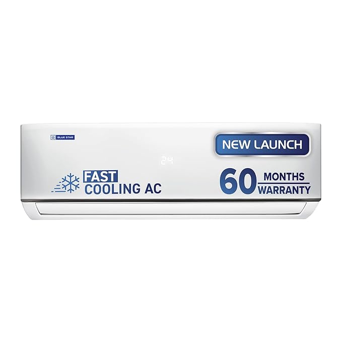 Blue Star IA322DXU 2 Ton 3 Star, New Star Rated, Smart Inverter Split AC (Copper,4-Way Swing, DigiQ Hepta Sensor, Blue Fins,Turbo Cool, Self Clean Technology ( White)-Online Mahajan Electronics