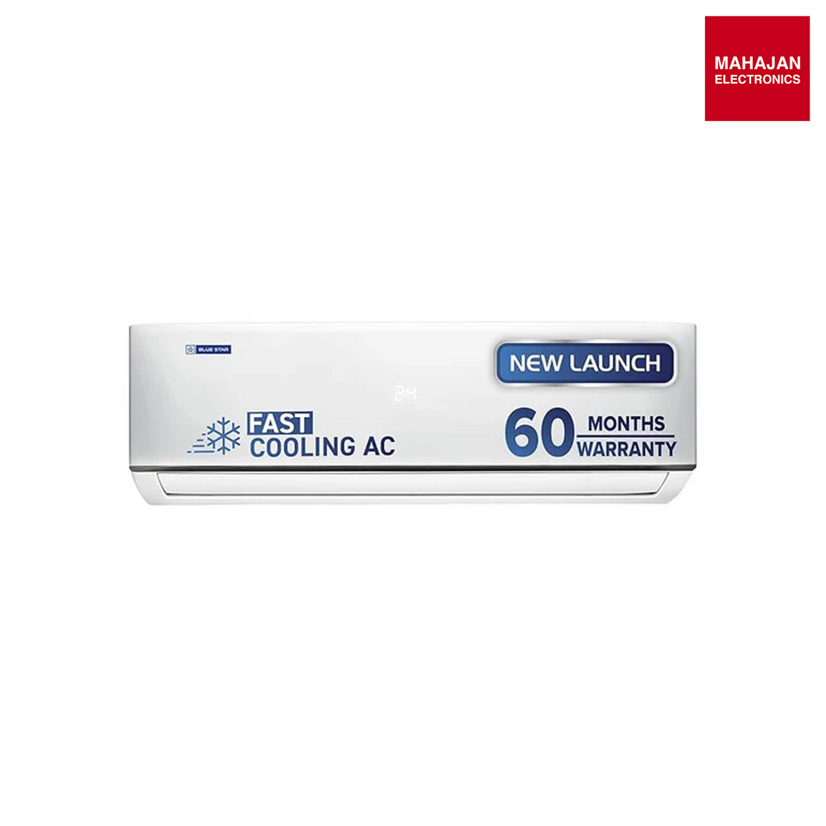 Blue Star IC322DXU 2 Ton 3 Star,Smart Inverter Split AC (Copper,4-Way Swing, DigiQ Hepta Sensor, Blue Fins,Turbo Cool, Self Clean Technology ( White)-Online Mahajan Electronics