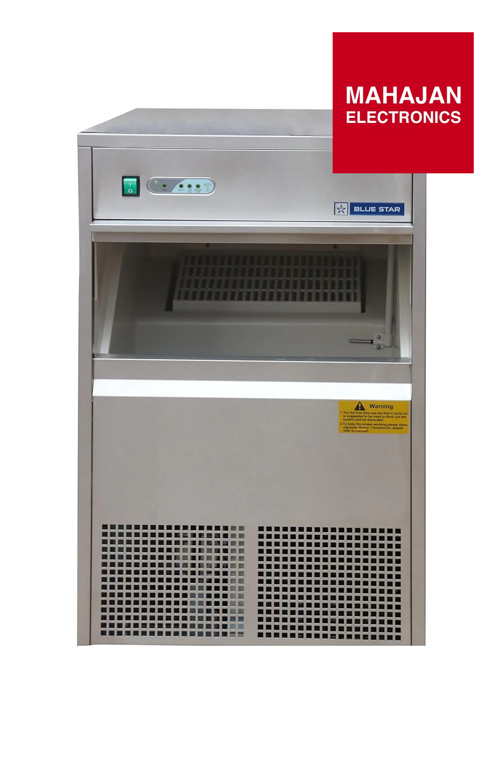 Blue Star ICM50 Ice Cube Machine – 50 Kg/Day Bullet Ice Maker for Homes, Cafés &amp; Commercial Use | Alloy Steel | Air-Cooled | 10 Kg Storage Mahajan Electronics