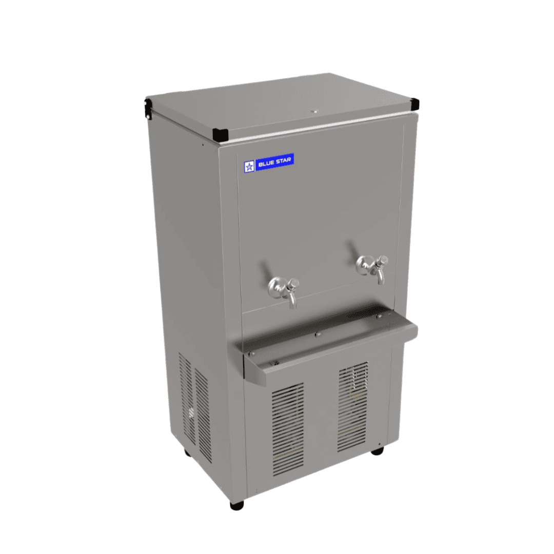 Blue Star SWCH4080SS 40/80 Litre Stainless Steel Storage Water Cooler – Dual Temperature Dispenser (Cold &amp; Warm), 80L Storage, Eco-Friendly &amp; Low Maintenance | Ideal for Offices, Schools, Hospitals | Made in India-Online Mahajan Electronics