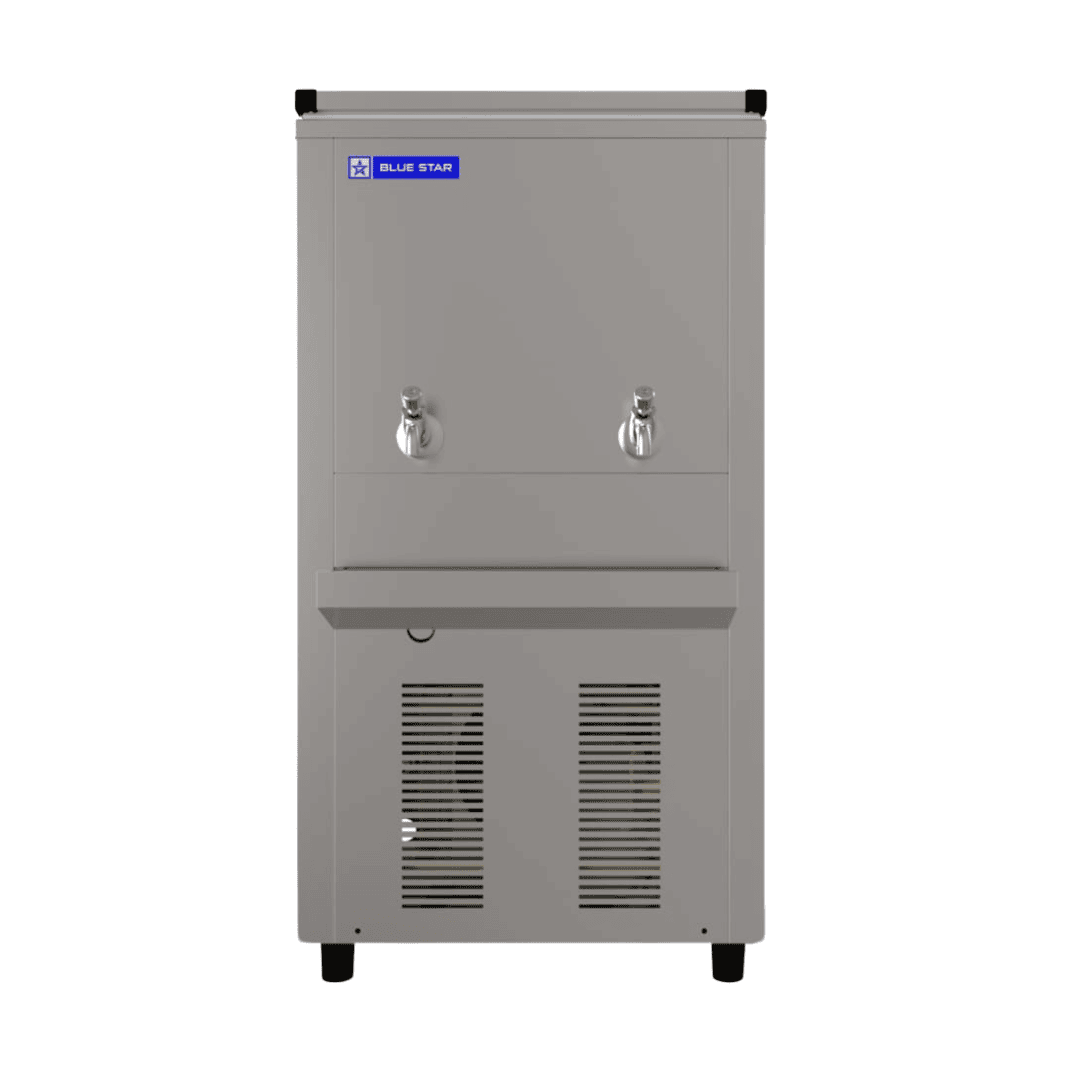 Blue Star SWCH4080SS 40/80 Litre Stainless Steel Storage Water Cooler – Dual Temperature Dispenser (Cold &amp; Warm), 80L Storage, Eco-Friendly &amp; Low Maintenance | Ideal for Offices, Schools, Hospitals | Made in India-Online Mahajan Electronics