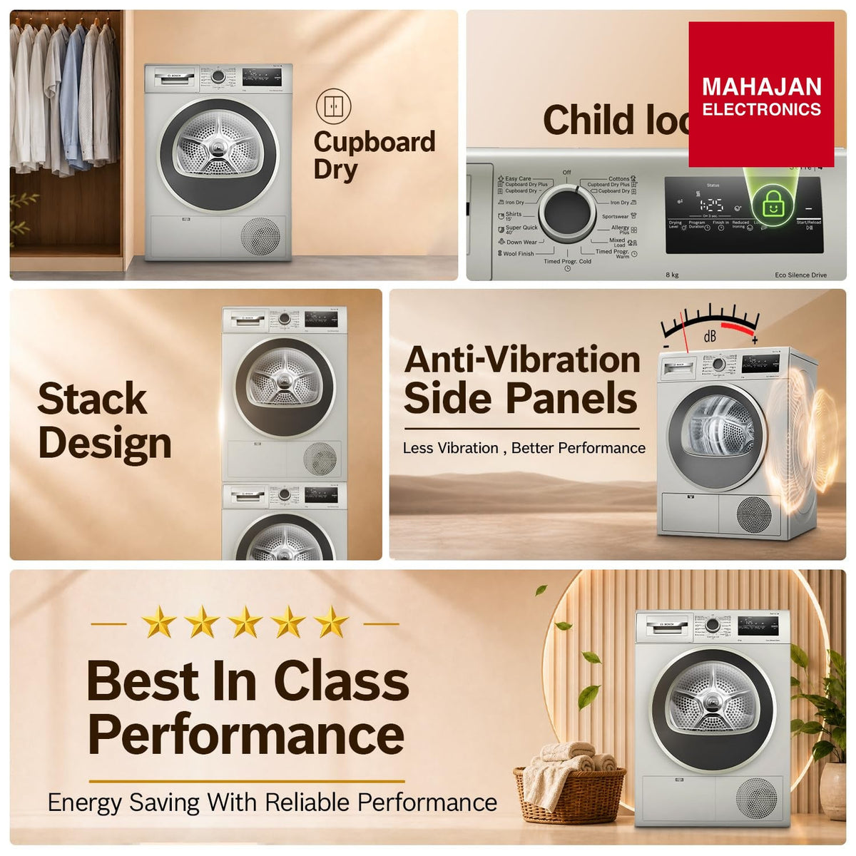 Bosch WTN86202IN 8 Kg Condenser Tumble Dryer Silver Inox – Mahajan Electronics Online.