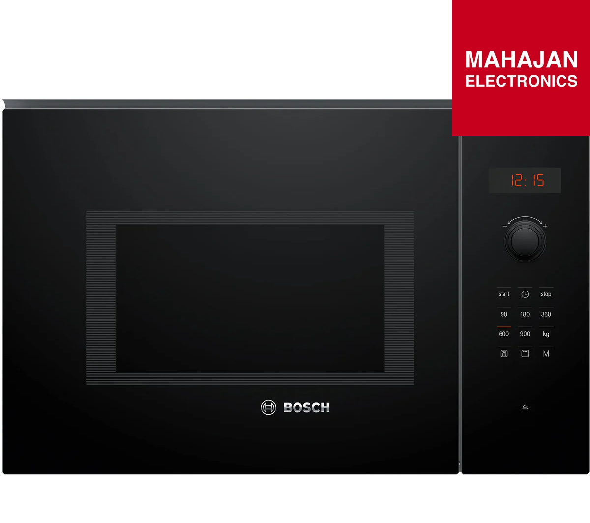Bosch BEL553MB0I Serie 6 Built-In Microwave Oven – 25 Litres, Black, Grill Function, Electronic Touch Control | 900W Power | Stainless Steel Cavity | Made in India
