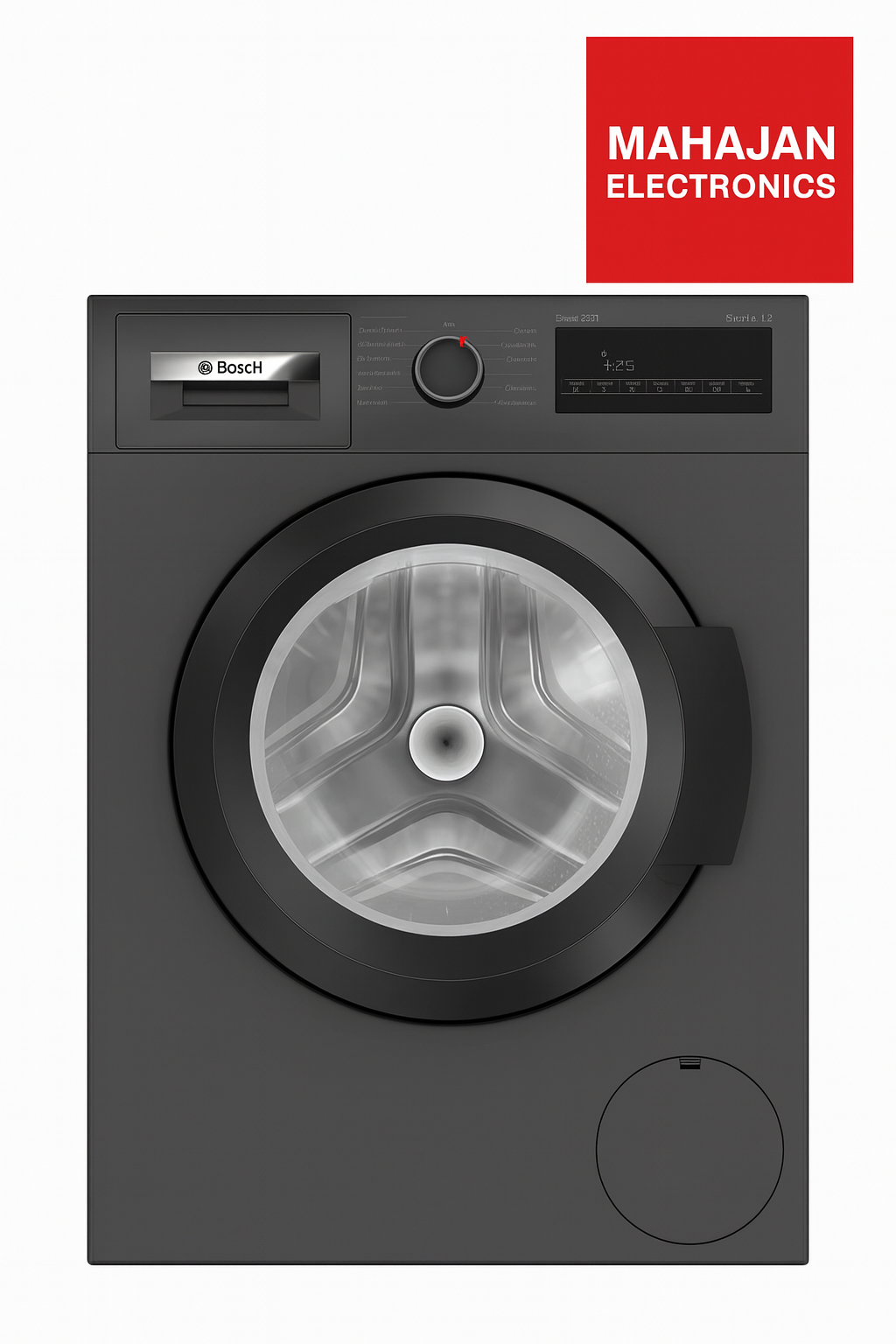 Bosch WAJ2826DIN Series 2 Front Load Washing Machine 8 Kg, 1400 RPM – Stainless Steel Drum, LED Display, Water Protection System (2025 Model)