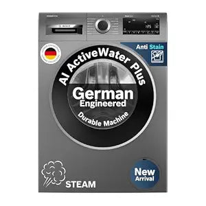 Bosch WGA254IRIN 10 kg 5 Star Front Load Fully Automatic Washing Machine, AI ActiveWater, Automated Dosing of Detergent(ADOS),Inbuilt heater,14 Wash Programs,60L Large Drum,Cast Iron Grey,(2026 model)-Online Mahajan Electronics
