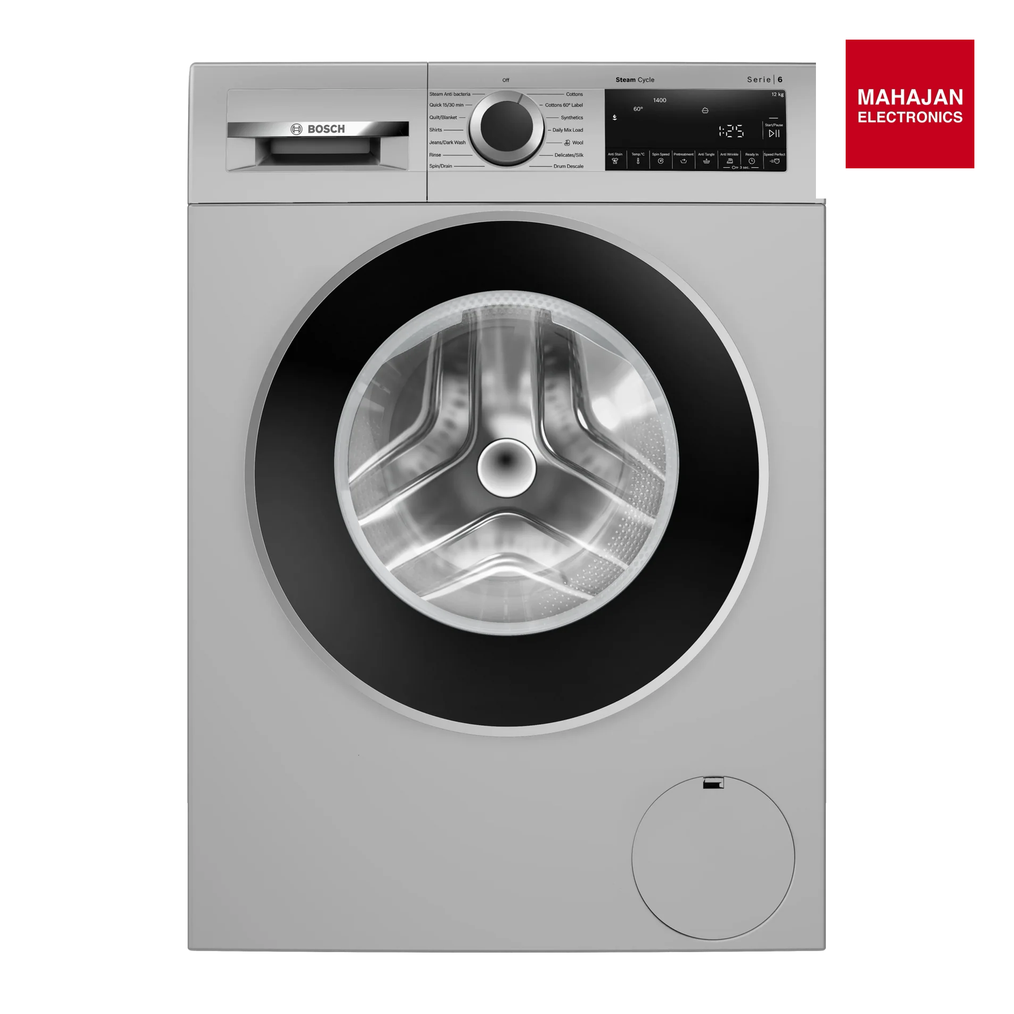 Bosch WGA2740SIN 12 Kg 5 Star Front Load Washing Machine (1400 RPM, EcoSilence Drive, AntiStain, Inbuilt Heater, Speed Perfect) Mahajan electronics