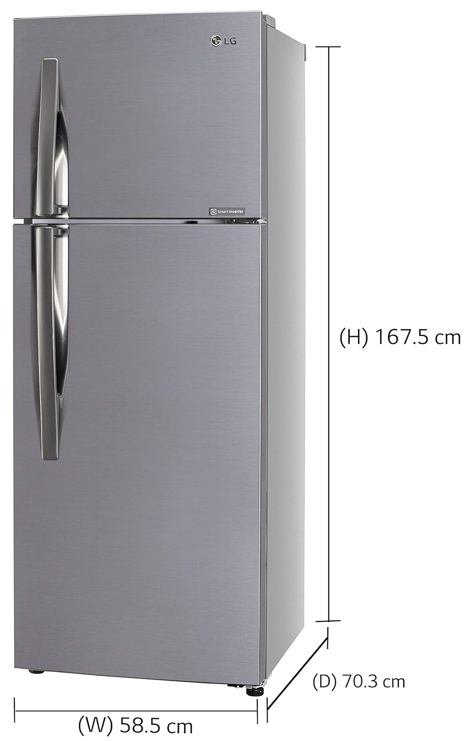 LG 291 L 2 Star Frost Free Inverter, Wi-Fi Double Door Refrigerator (GL-C322KPZY, Shiny Steel) - Mahajan Electronics Online