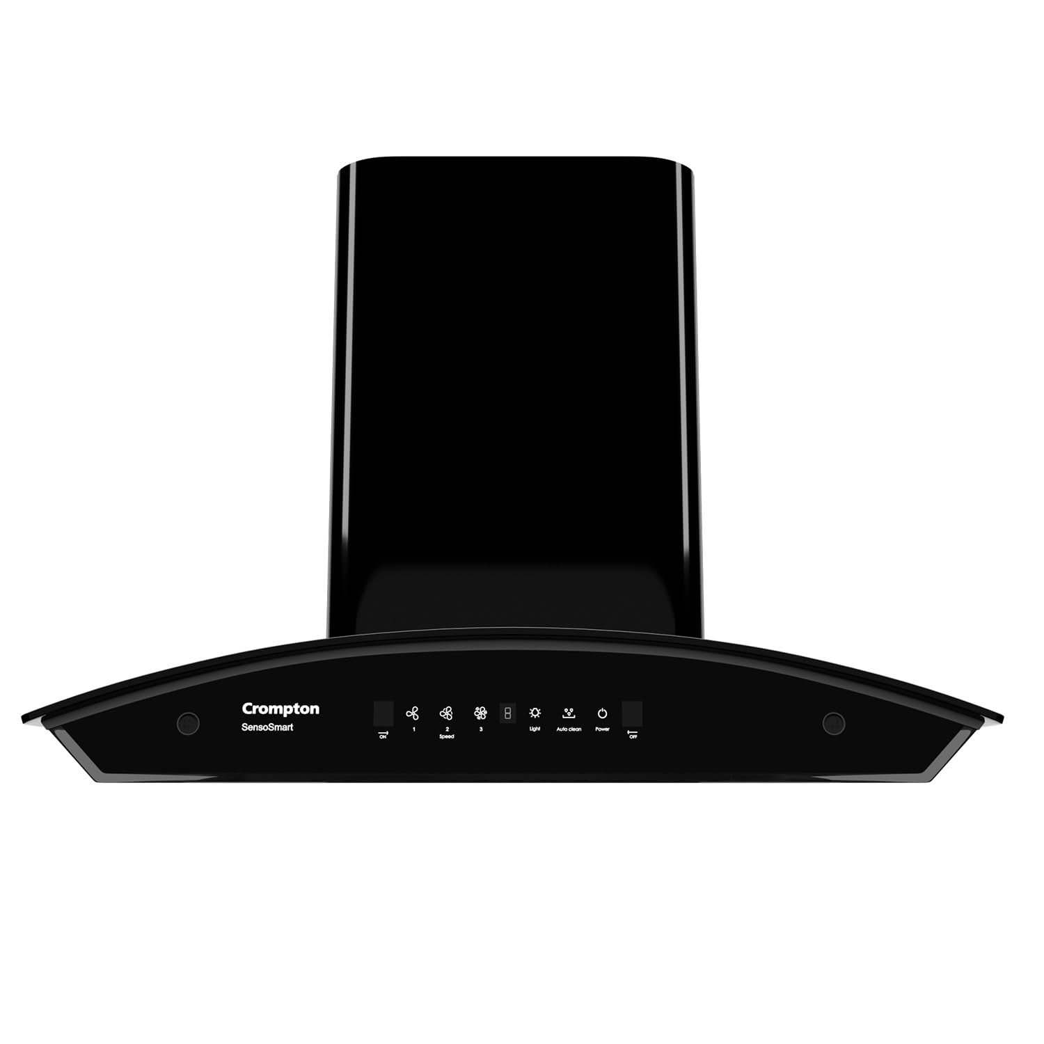 Crompton CHD-SSC60BFE-MBL SensoSmart Curved 60cm Chimney Baffle filter (Black), Free installation & Ducting kit,1260 m³/hr - Mahajan Electronics Online