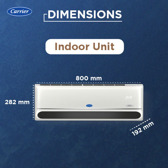 Carrier 18k INDUS GX  1.5 Ton 2 Star Fixed Speed Split AC ( R32, Copper Condenser, PM 2.5 Filter,Cooling, White) – CAS18IN2R36F0-Online Mahajan Electronics