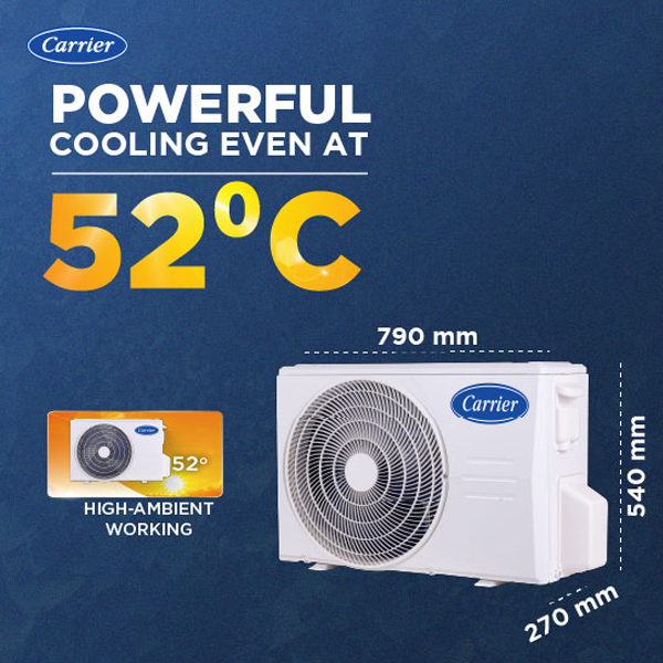 Carrier 24K INDUS GX  2 Ton 2 Star AFixed Speed Split AC ( R32, Copper Condenser, PM 2.5 Filter, Heating & Cooling, White) – CAS24IN2R36F0-Online Mahajan Electronics