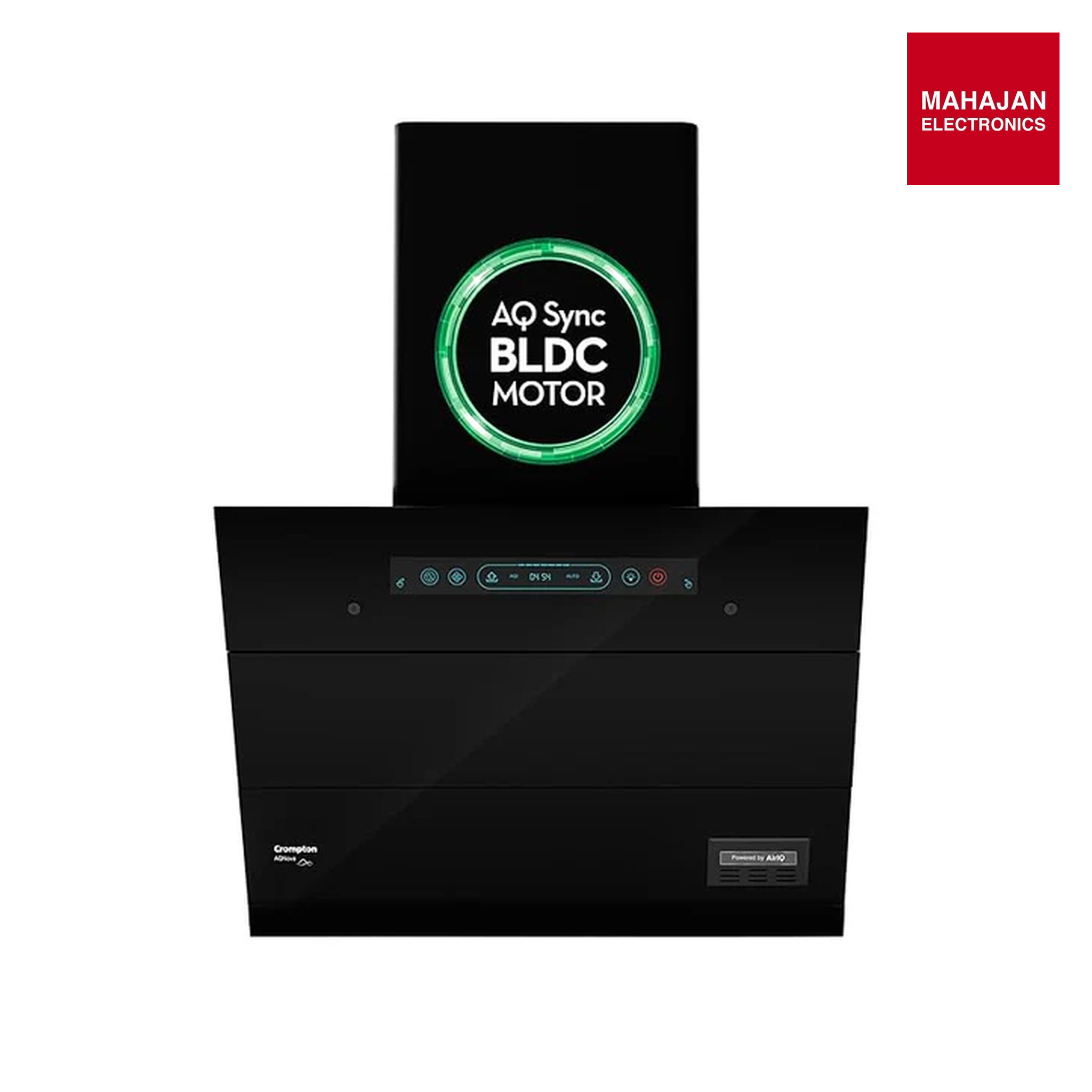 Crompton CHD-AQI60FLE-IND, Black AQNova BLDC 1800m3/hr 60cm Slant Chimney|AirIQ technology|Adaptive suction| Intelligent Autoclean|Touch+Motion Sensor|15Yrs Motor &amp; 4Yrs Overall Warranty&nbsp; | Mahajan Electronics Delhi NCR