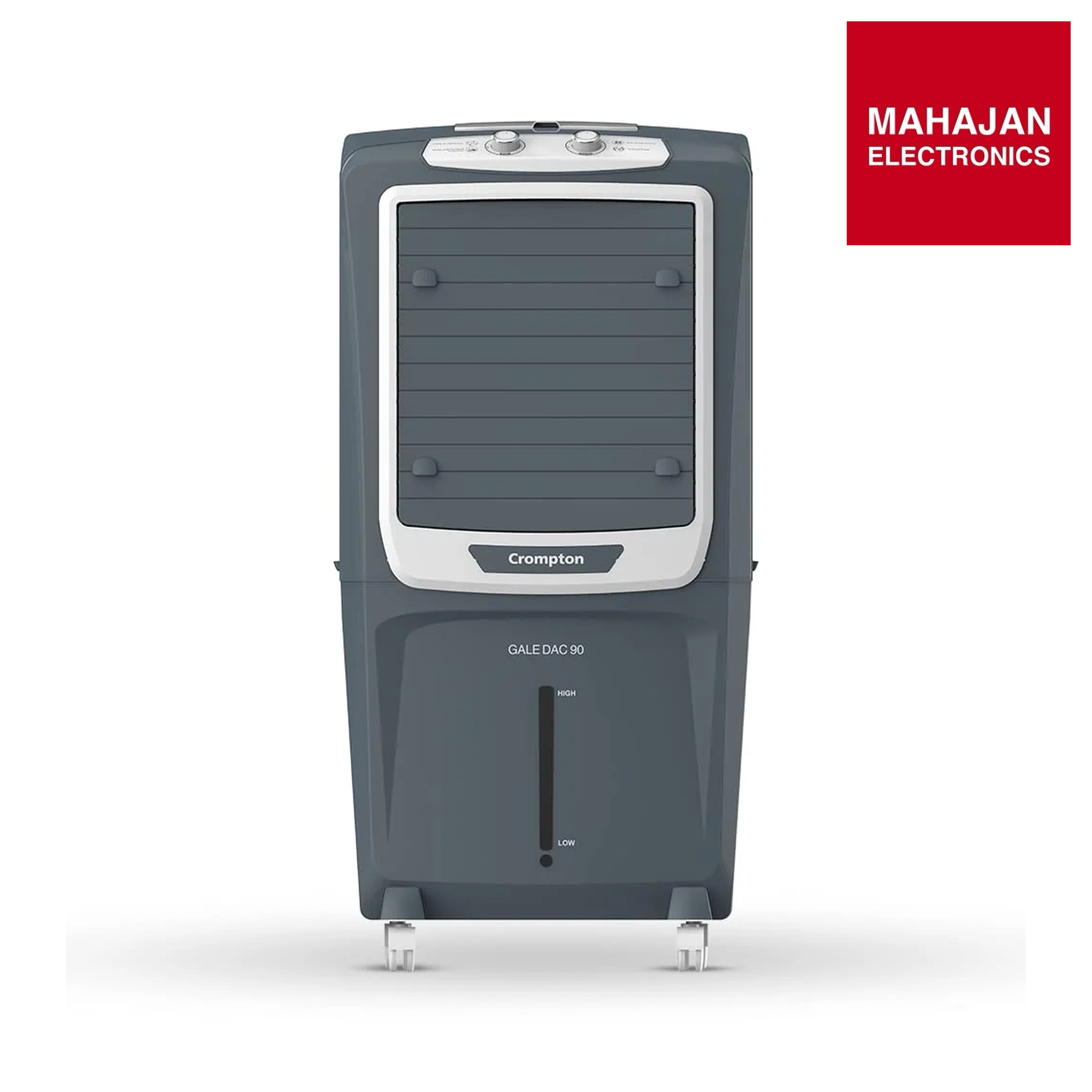 Crompton Gale DAC 90 Desert Air Cooler | 90L Large Tank | 4000 CMH Air Delivery | Honeycomb Pads | Everlast Pump | Inverter Compatible | Grey