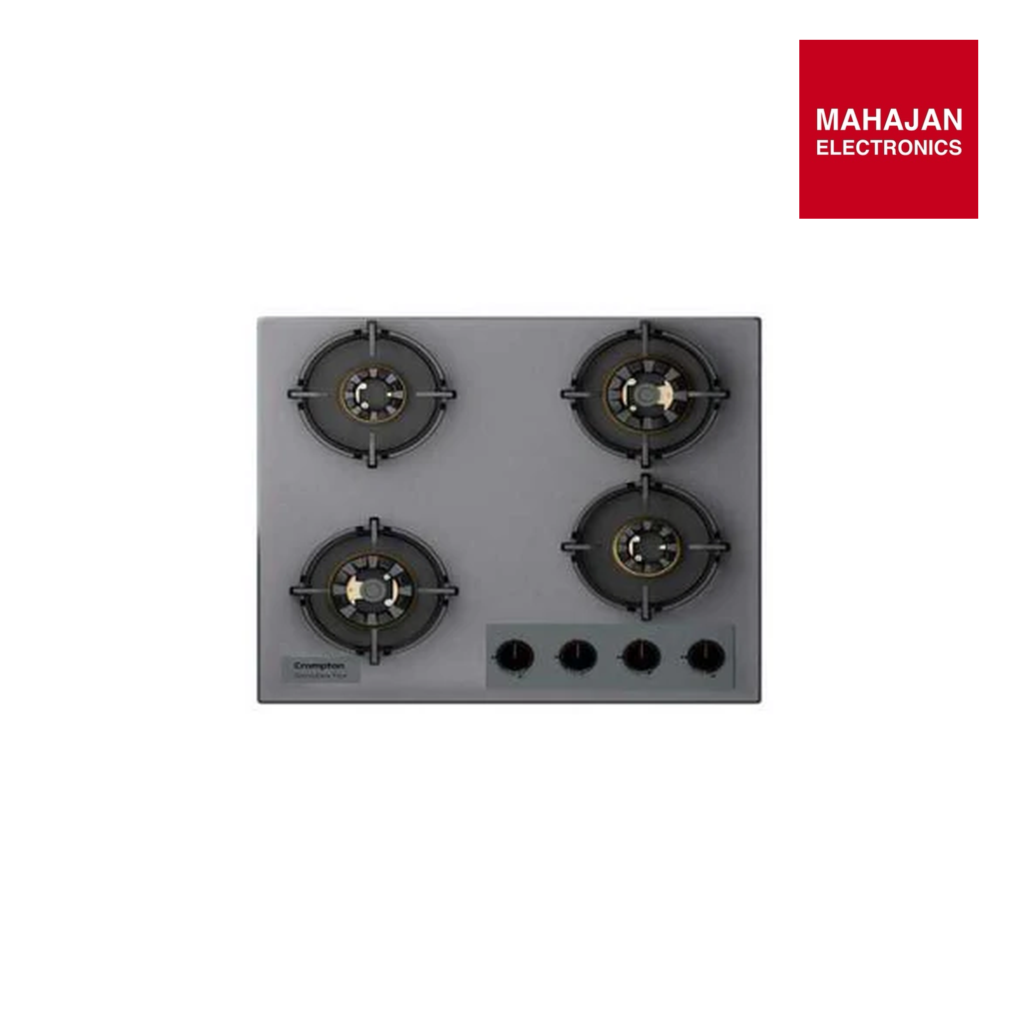 Crompton HOB-SSFB604SP-MBU 60CM Grey 3D Brass Burners with Flame Failure Device (FFD) Auto Ignition (Battery) 8mm Thickness Mahajan Electronics Online