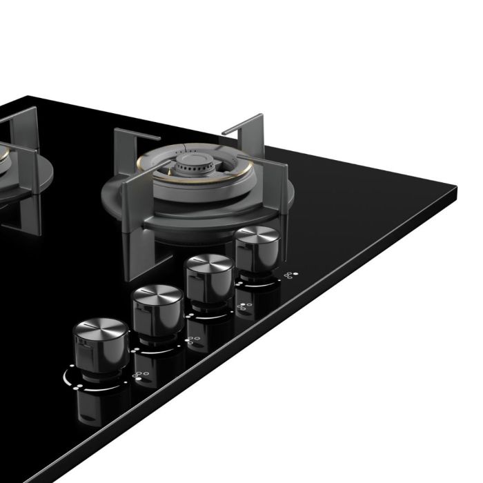 Crompton HOB-VNDC824-MBL 78 cm 4 Burner 4 Burners Built-in Gas Hob With High Efficiency Brass Burners, Auto-Ignition and 8 MM Toughened Glass  Mahajan Electronics Online
