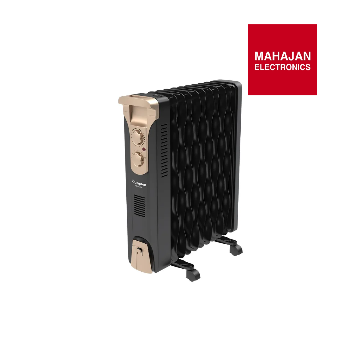 Crompton OFR2900W11F 11 Fin Insta Ferver wave Fin OFR (Oil Filled Radiator)|Room Heater|2900 W|3 Heat Settings & PTC Fan Heater| Comfortable Breathing|360° Heating (Black)|2yrs warranty|Black & Copper Mahajan Electronics Online