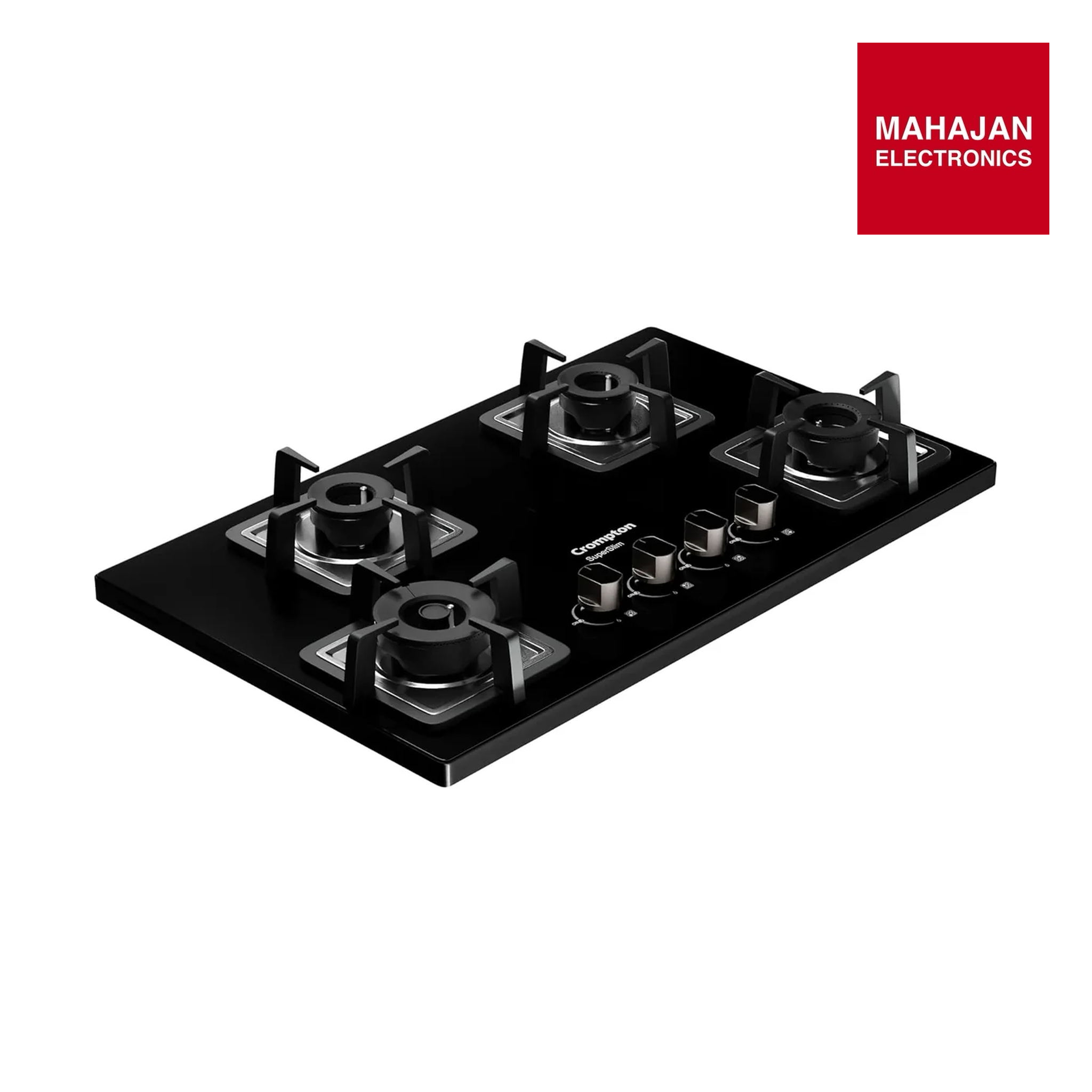 Crompton TAB-SUHB784-MBL SuperSlim Hobs HalfBrass 78cm 4 Burners Midnight Black - Mahajan Electronics Online
