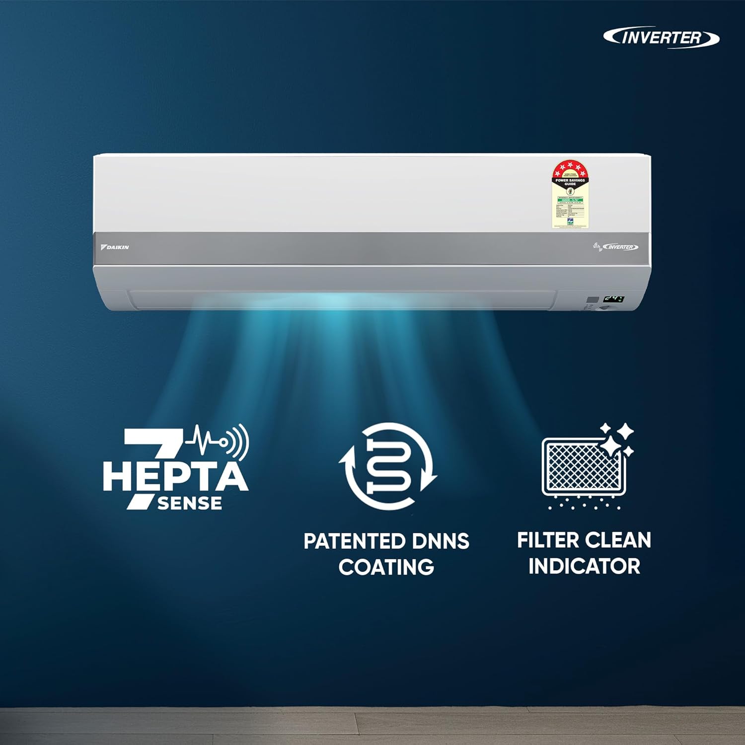 Daikin JTKJ53XV16 1.5 Ton 5 Star Inverter Split AC | Streamer Discharge | Copper Condenser | Neo Swing Compressor | R32 Refrigerant-Online Mahajan Electronics