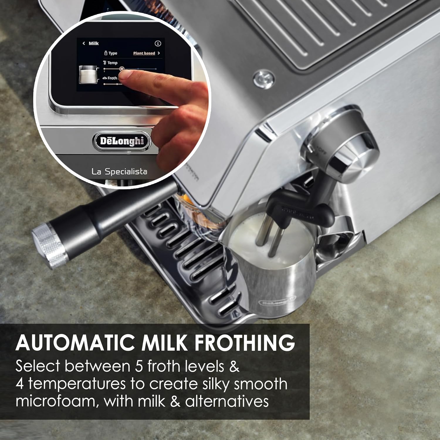 DeLonghi Cold Brew Coffee Machine, La Specialista Touch EC9455.M, Barista Style Espresso Coffee Machine with Built-in Grinder, 9 Recipes, Intuitive Touch Control, Automatic or Manual Milk Frother. Mahajan Electronics Online