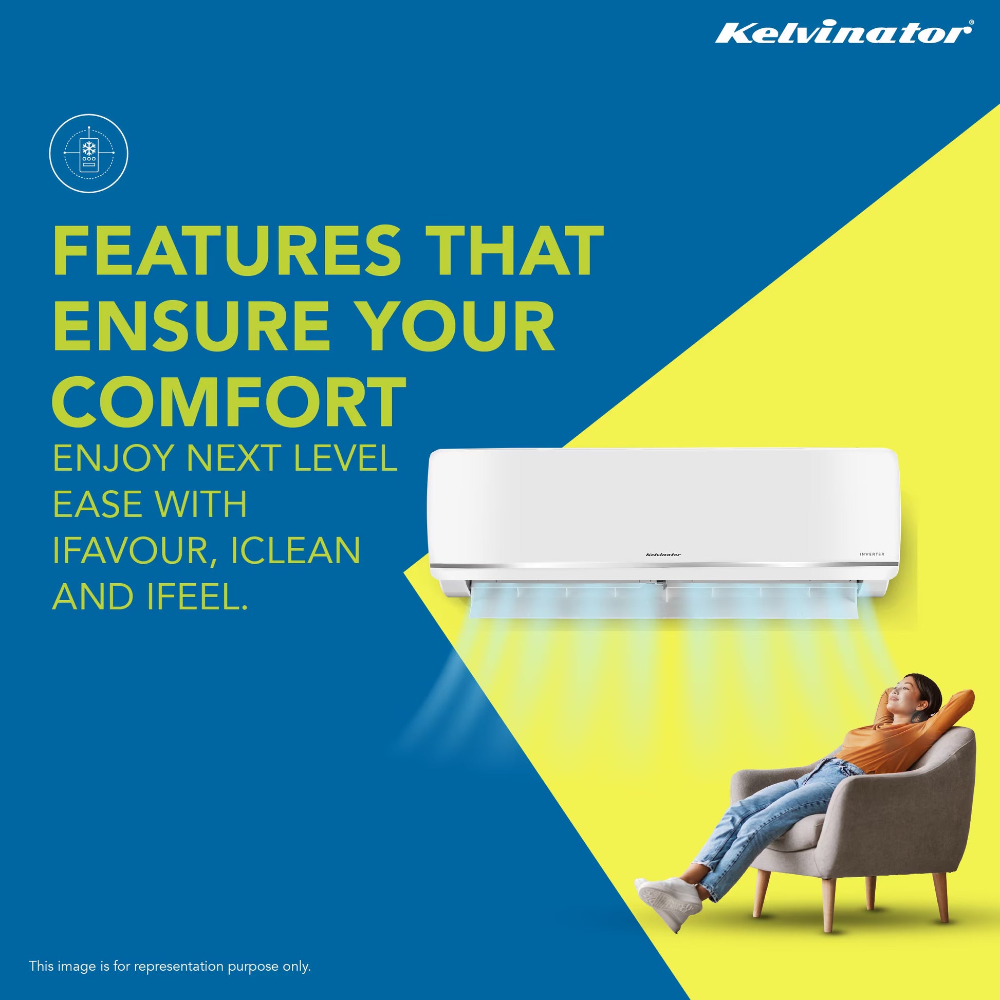 Kelvinator 1.0 Ton 5 Star KAS-I12EAFC Inverter Split AC Mahajan Electronics Online