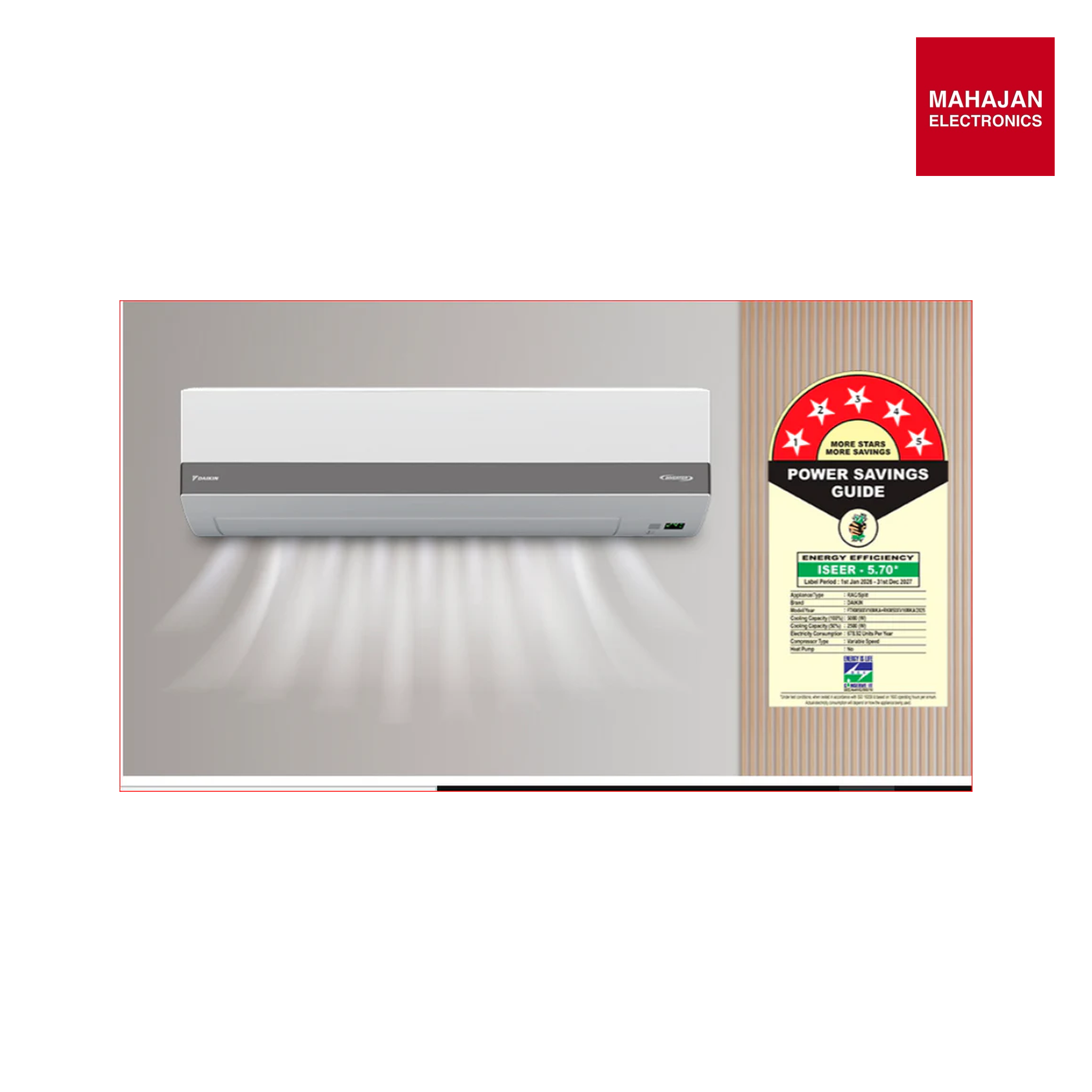 Daikin FTKM50XV16MKA 1.5 Ton 5 Star Inverter Split AC | Copper Condenser | Dew Clean Technology | 3D Coanda Airflow | PM2.5 Filter 2026 Mahajan Electronics Online