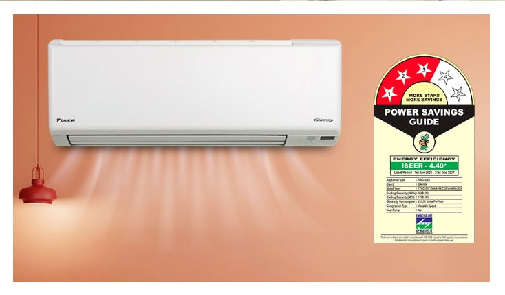 Daikin FTKC35XV16 1.0 Ton 3 Star Inverter Split AC with Dew Clean Technology, Triple Display, PM 2.5 Filter & Copper Condenser (White)-Online Mahajan Electronics
