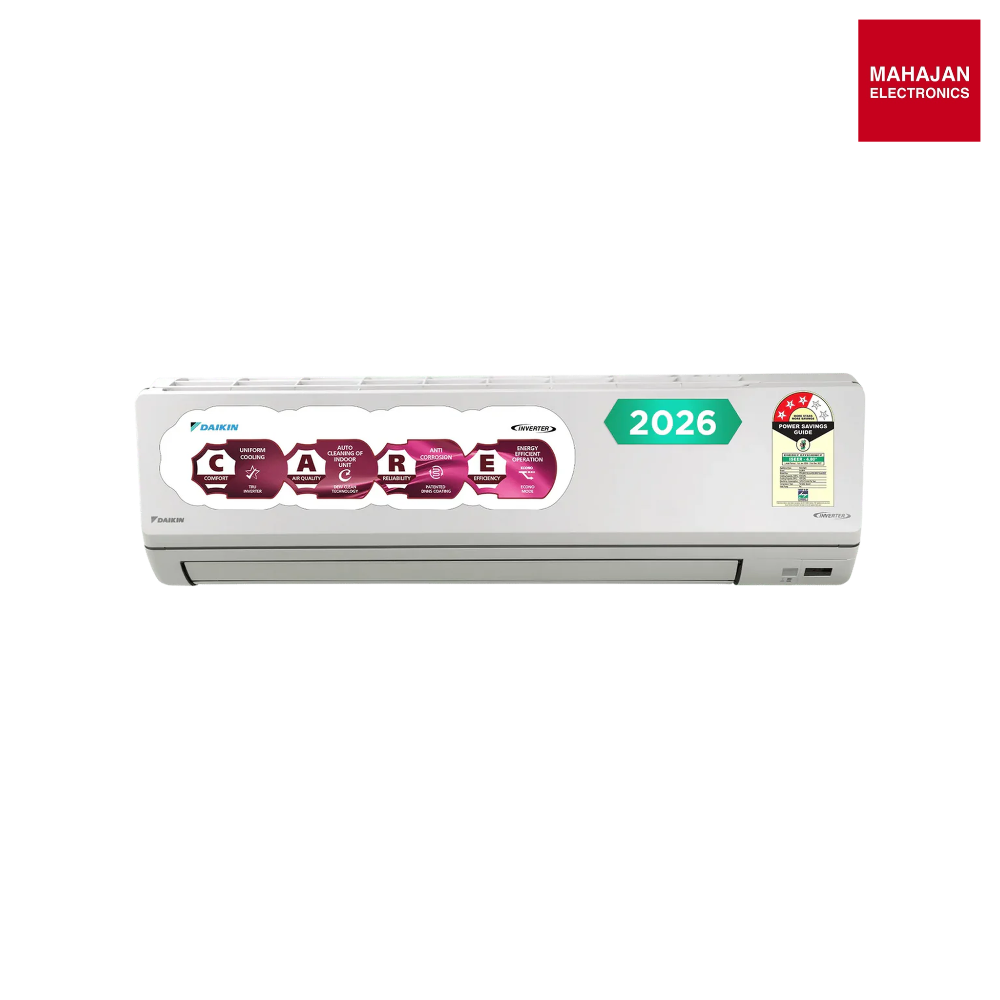 Daikin FTKL90XV16LAA 2.6 Ton 4 (2026) Star Inverter Split AC with PM 2.5 Filter, 16m Air Throw, Swing Compressor & Ambient Cooling up to 52°C-Online Mahajan Electronics