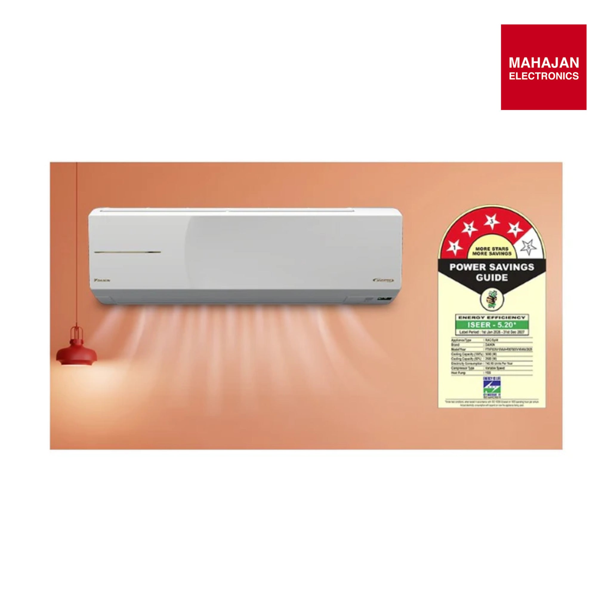 Daikin FTXF50XV16 2026 Series 1.5 Ton 4 Star Inverter Split AC (Cooling & Heating) – Dew Clean, PM 2.5 Filter, Copper Condenser Daikin Mahajan Electronics