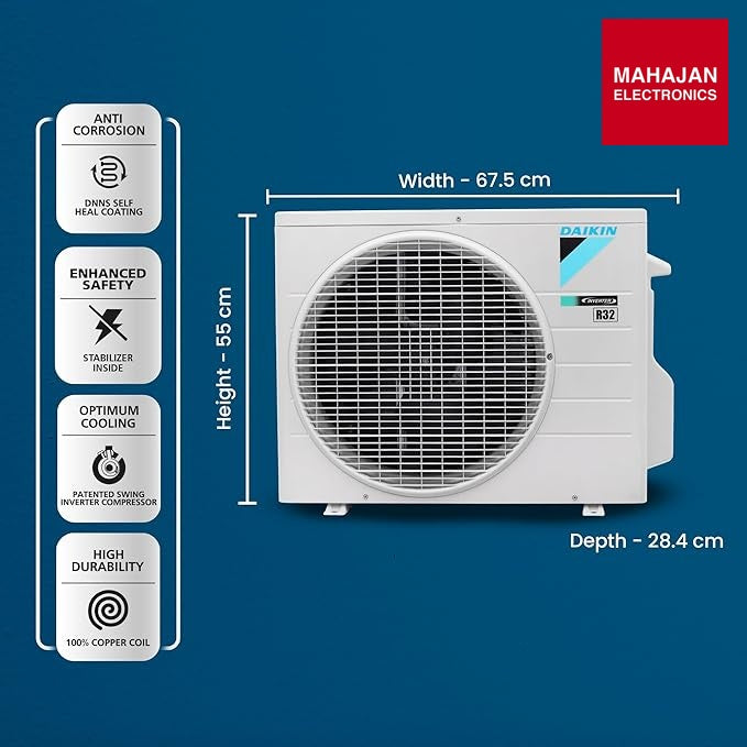 Daikin GTKL35XV16 1 Ton 3 Star Inverter Split AC (Hepta Sense, Dew Clean Technology, 3 Stage Filtration, – Mahajan Electronics Online.