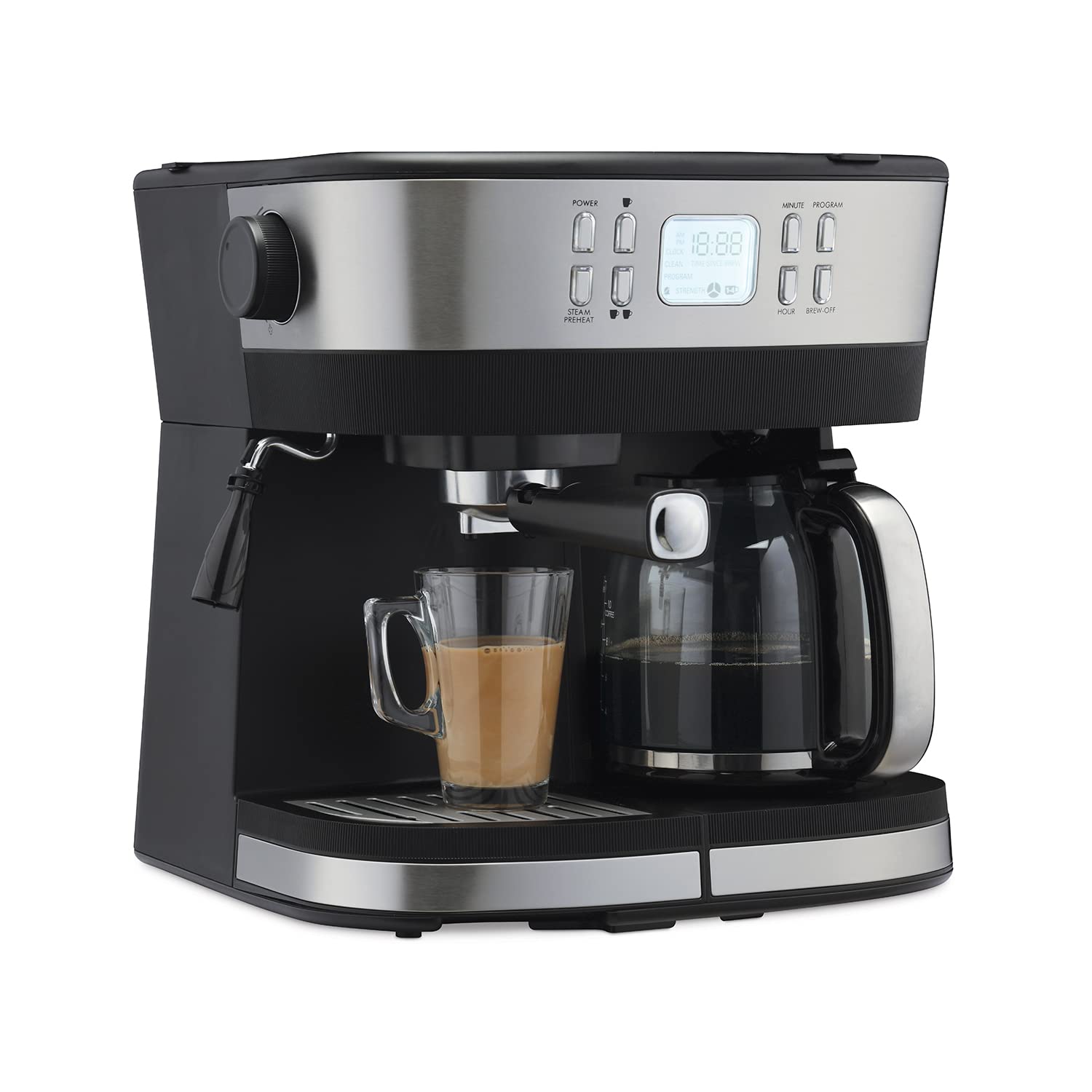 Morphy Richards DuoPresso 2-in-1 Coffee Maker|Drip & Espresso| 15 bar Pressure| Digital Display|Removable Drip Tray| Upto 10 cups* of Coffee| Keep Warm Tray| 2-Yr Warranty by Brand|Black - Mahajan Electronics Online