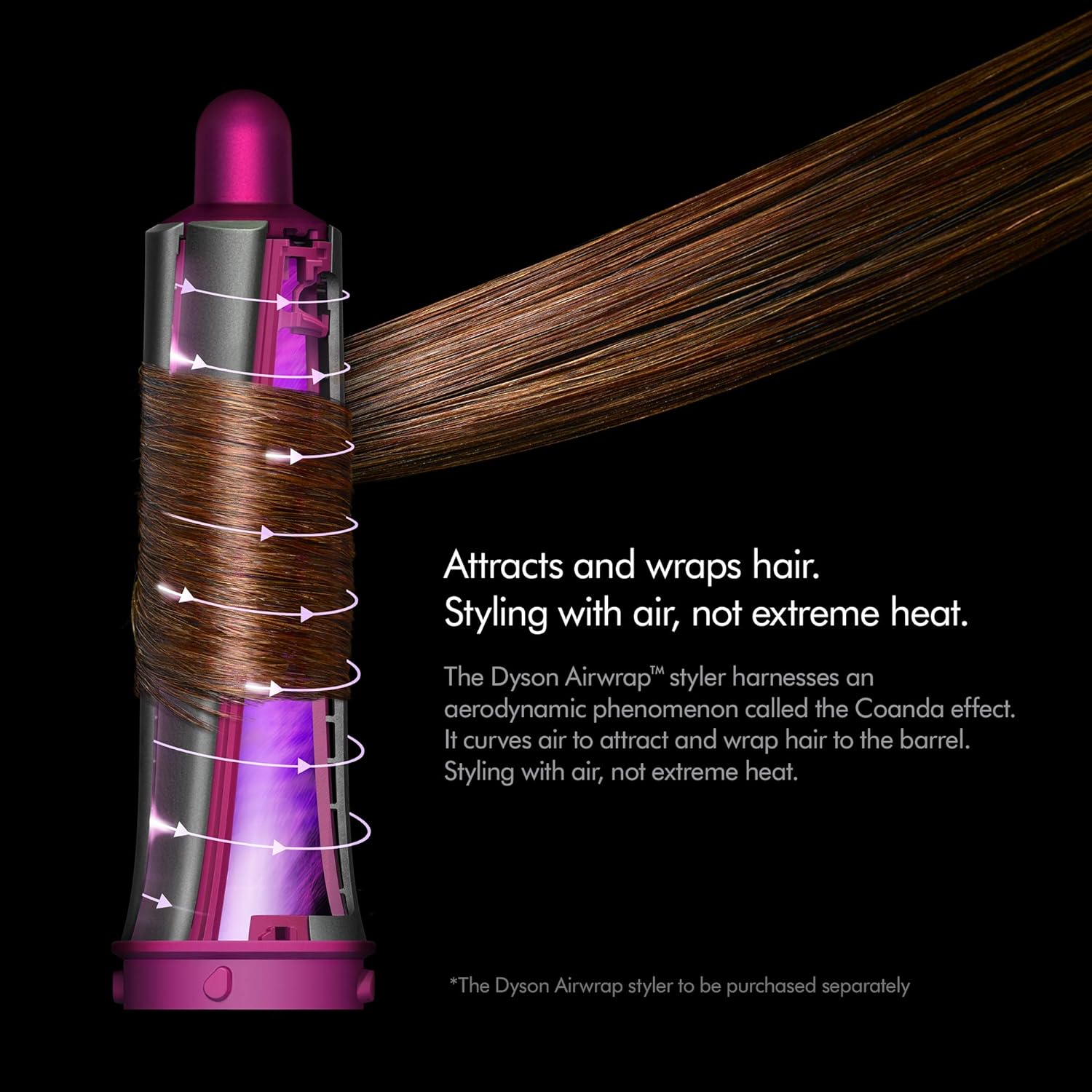 Dyson 20mm Airwrap™ Long Barrels (Iron/Fuchsia) - Mahajan Electronics Online