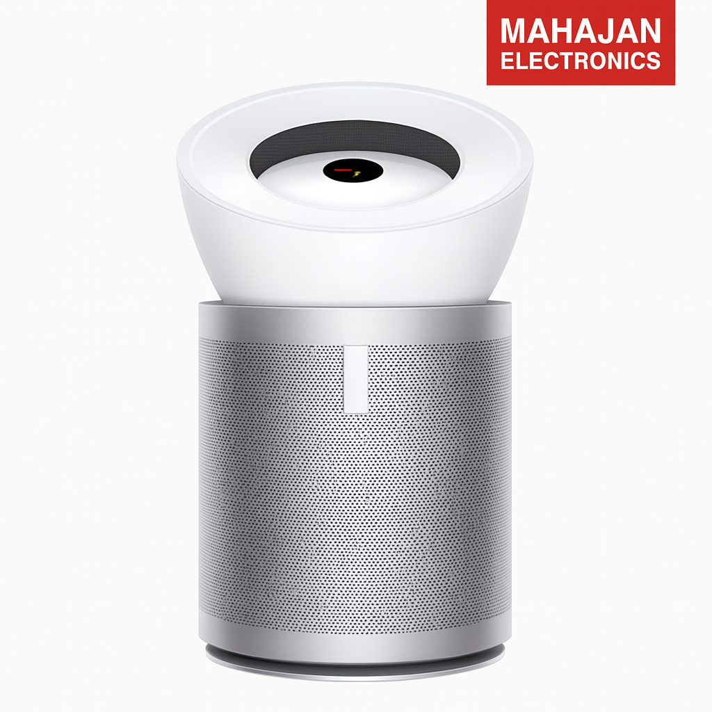 Air purifier with Mahajan Electronics logo on a white background
