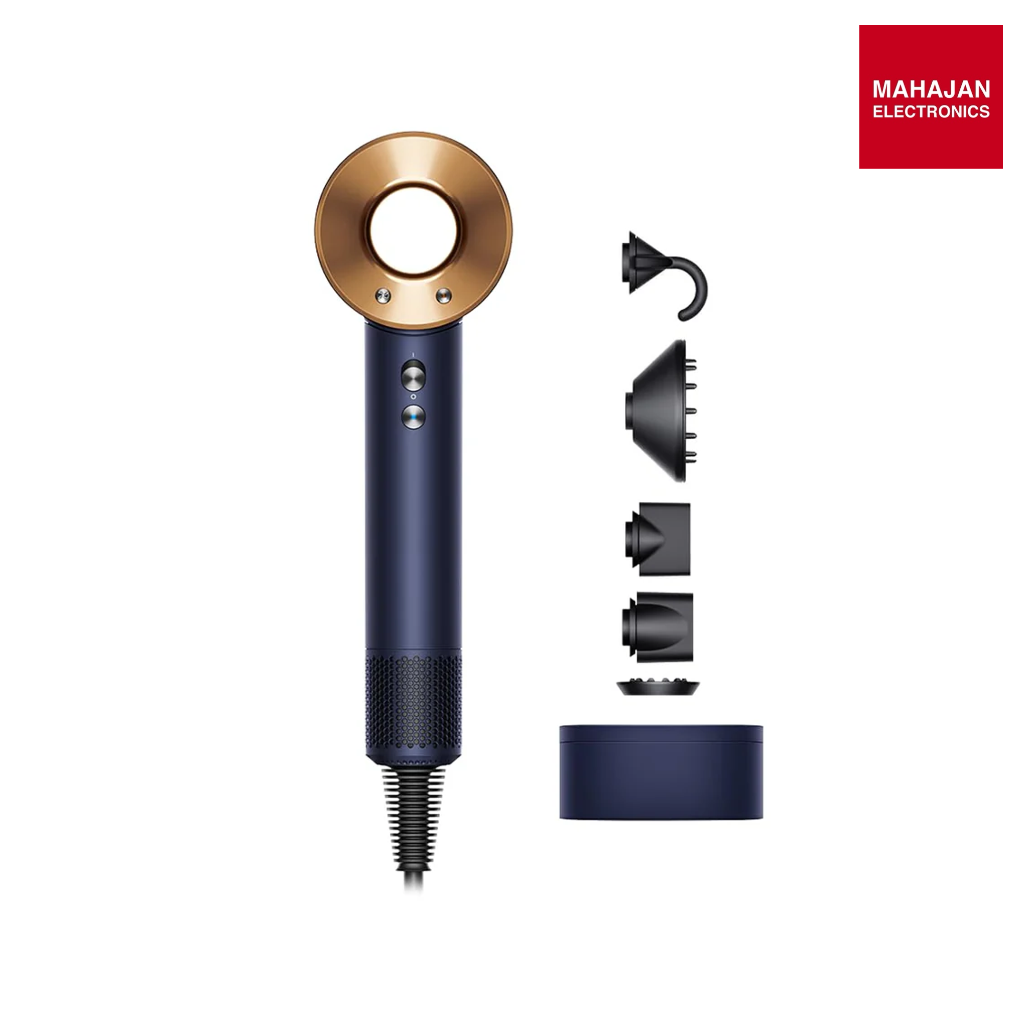 Dyson Supersonic Hair Dryer – Prussian Blue/Copper | Fast Drying | Intelligent Heat Control | 5 Magnetic Attachments | Unisex Grooming | 2-Year Warranty | Made in India