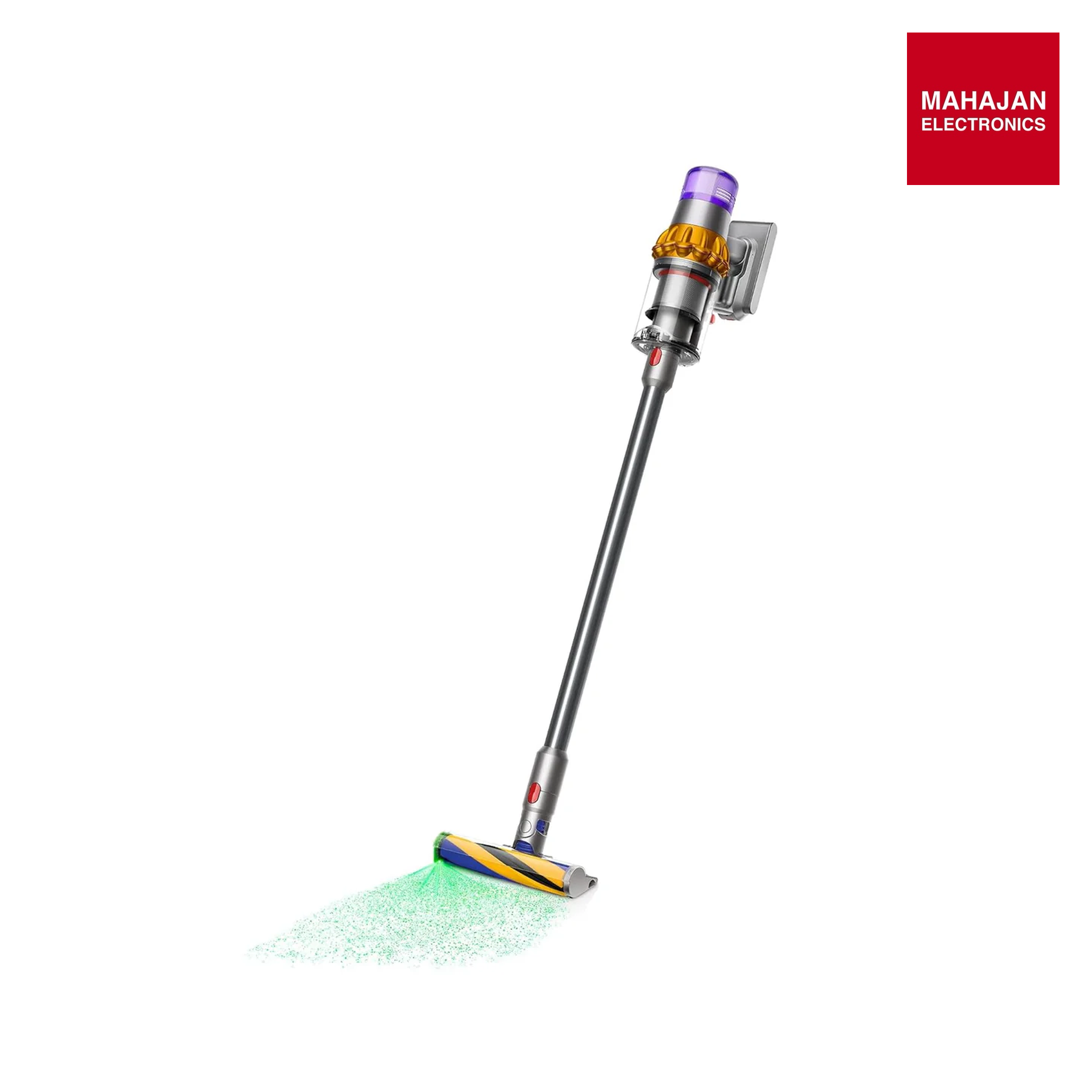 Dyson V15 Detect Cord-Free Intelligent Vacuum Cleaner – LCD Display, Laser Slim Fluffy Head, Motorized Tools, 60 Min Runtime (Yellow/Iron/Nickel)