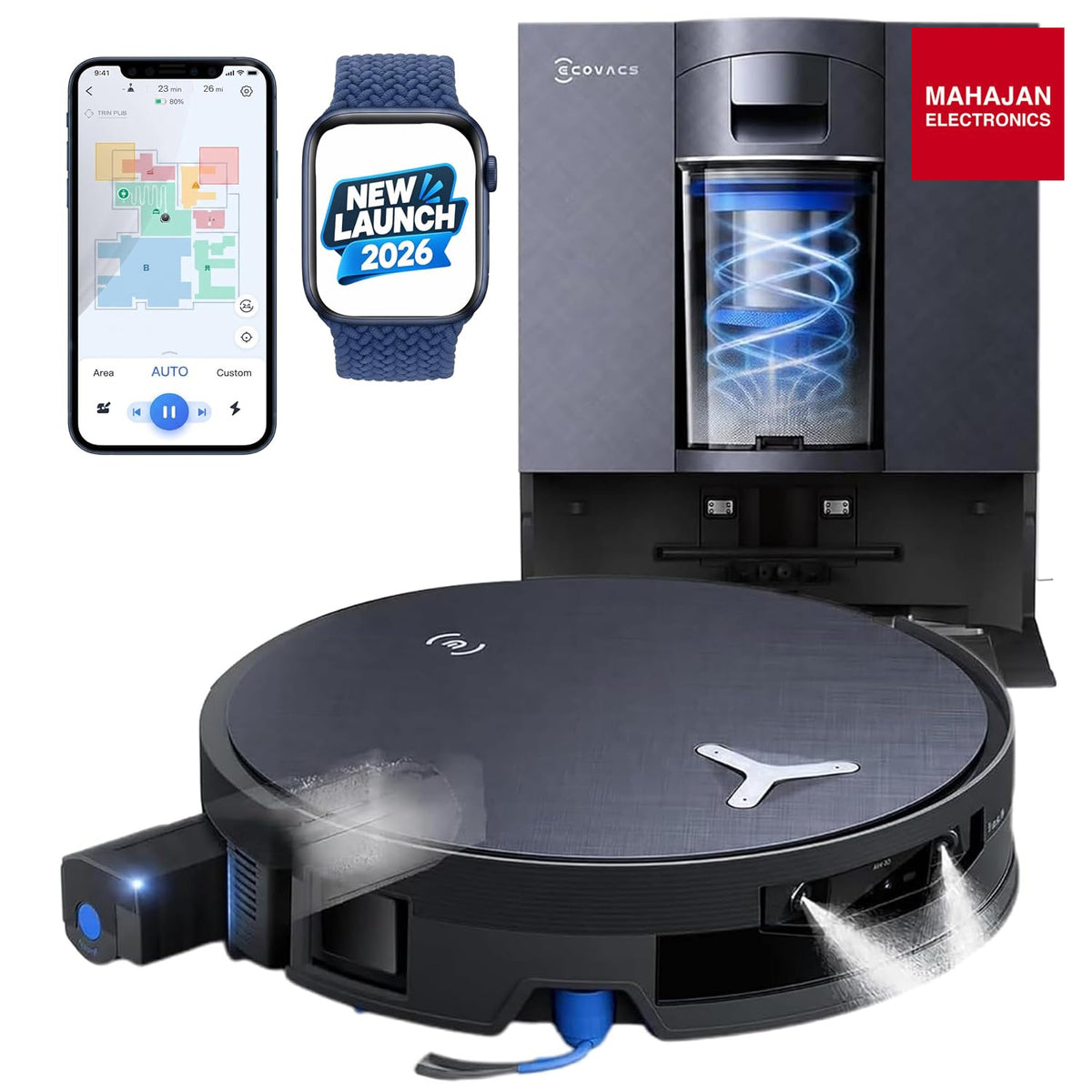 ECOVACS DEEBOT X12 OmniCyclone Robot Vacuum Mop 46000Pa Black – Mahajan Electronics Online.