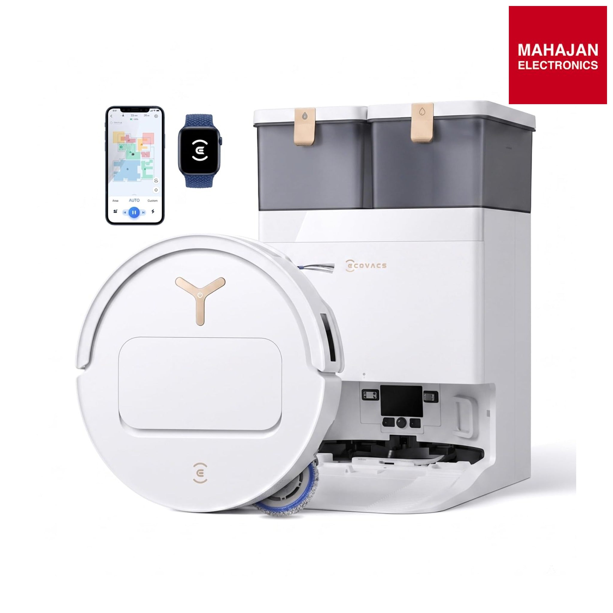 ECOVACS Deebot T50S Pro Omni 2-in-1 Robot Vacuum Cleaner & Mop, 2026 New Launch, 25000 Pa Suction, 8.1 cm Slimmest DEEBOT, Extendable Mop, Self-Empty & Self-Wash Omni Station, Hot Air Drying-Online Mahajan Electronics
