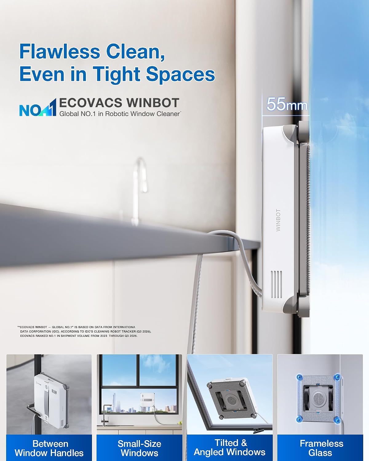 ECOVACS WINBOT MINI2 Window Cleaning Robot Black – Mahajan Electronics Online.