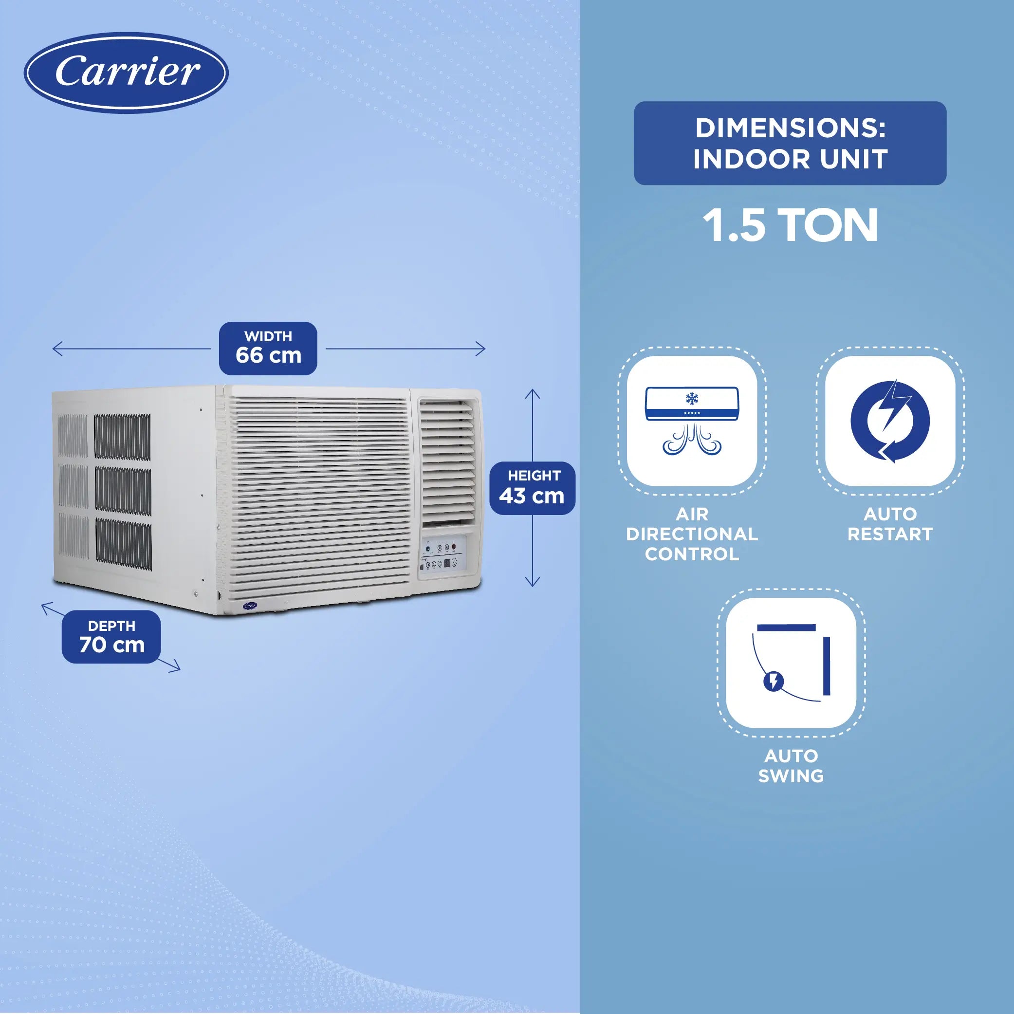 Carrier Estrella Fx 24K 3 Star Window AC (2 Ton, White 2025) CAW24EC3R32F0 Mahajan Electronics Online