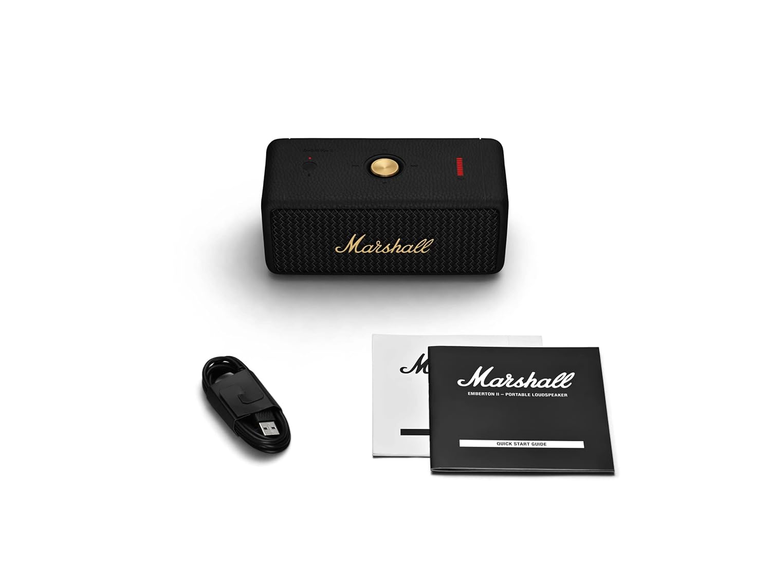 Marshall Emberton II 20 W Wireless Bluetooth Portable Outdoor Speaker (Black & Brass) - Mahajan Electronics Online