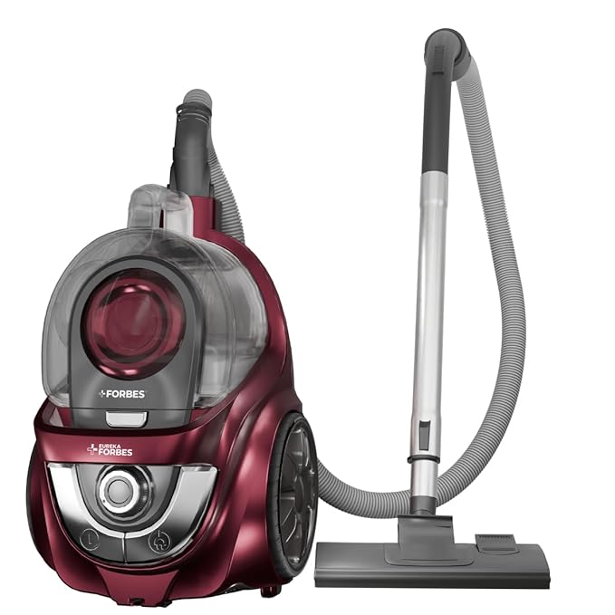 Eureka Forbes Tornado Vacuum Cleaner | Powerful 24 kPa Suction | Metal Telescopic Tube | Cyclonic Technology | 2.5 L Bagless Tank | Compact & Easy to Use |HEPA Filter | Vario Power | Auto cord winding ( GFCDFCNPRS240 )-Online Mahajan Electronics