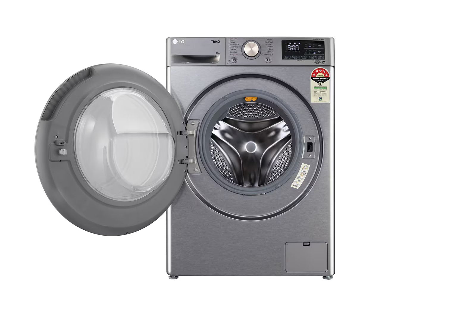 LG FHP1208Z5P 8.0 Kg Front Load Washing Machine with AI Direct Drive™ Technology , Color: Platinum Sliver - Mahajan Electronics Online