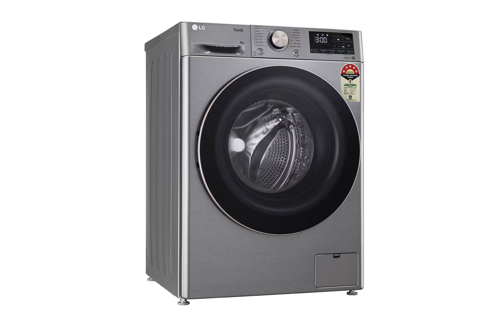 LG FHP1208Z5P 8.0 Kg Front Load Washing Machine with AI Direct Drive™ Technology , Color: Platinum Sliver - Mahajan Electronics Online