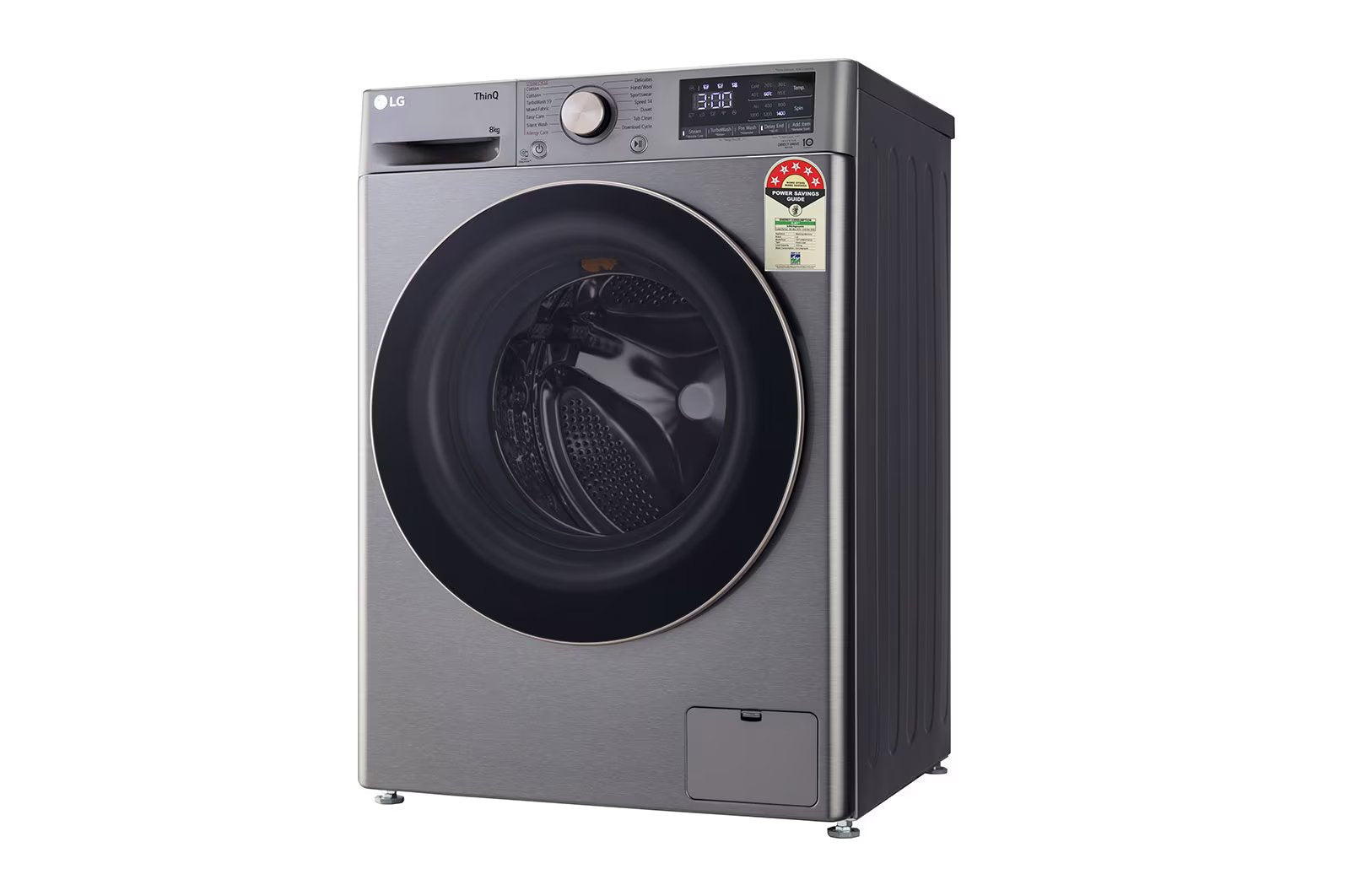 LG FHP1208Z5P 8.0 Kg Front Load Washing Machine with AI Direct Drive™ Technology , Color: Platinum Sliver - Mahajan Electronics Online