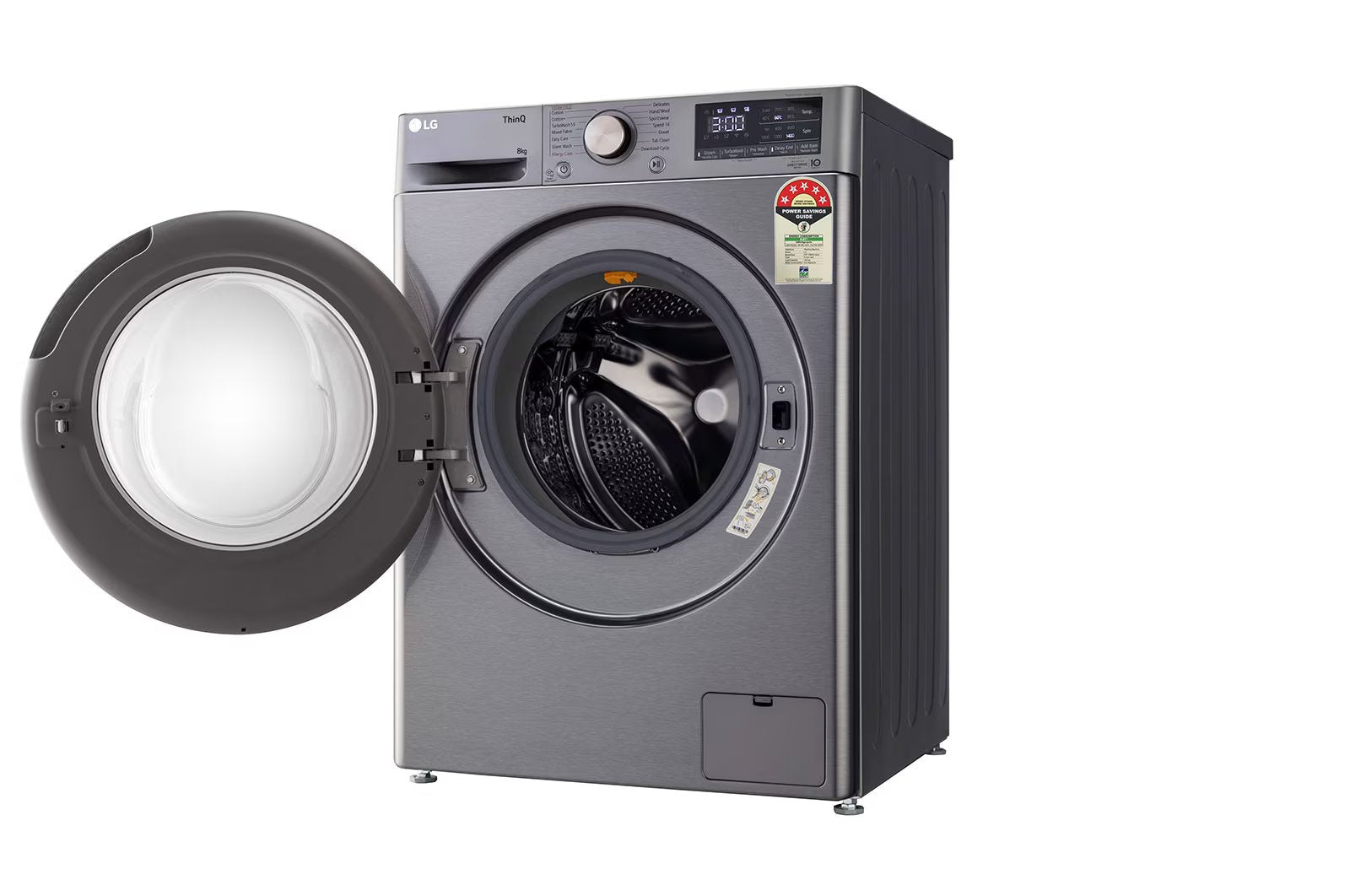 LG 8.0 Kg Front Load Washing Machine with AI Direct Drive™ Technology (FHP1208Z5P), Color: Platinum Sliver