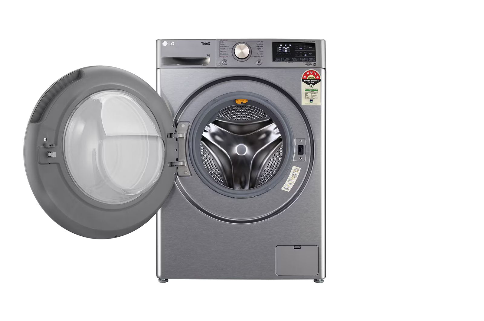 LG FHP1209Z7P 9.0 Kg Front Load Washing Machine with AI Direct Drive™ Technology , Color Platinum Silver - Mahajan Electronics Online