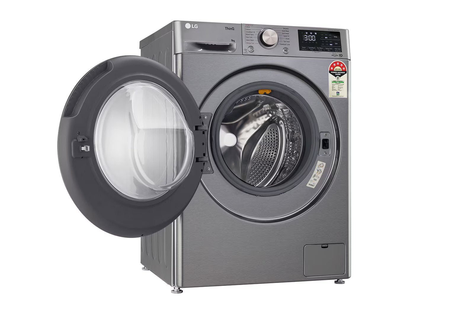 LG FHP1209Z7P 9.0 Kg Front Load Washing Machine with AI Direct Drive™ Technology , Color Platinum Silver - Mahajan Electronics Online