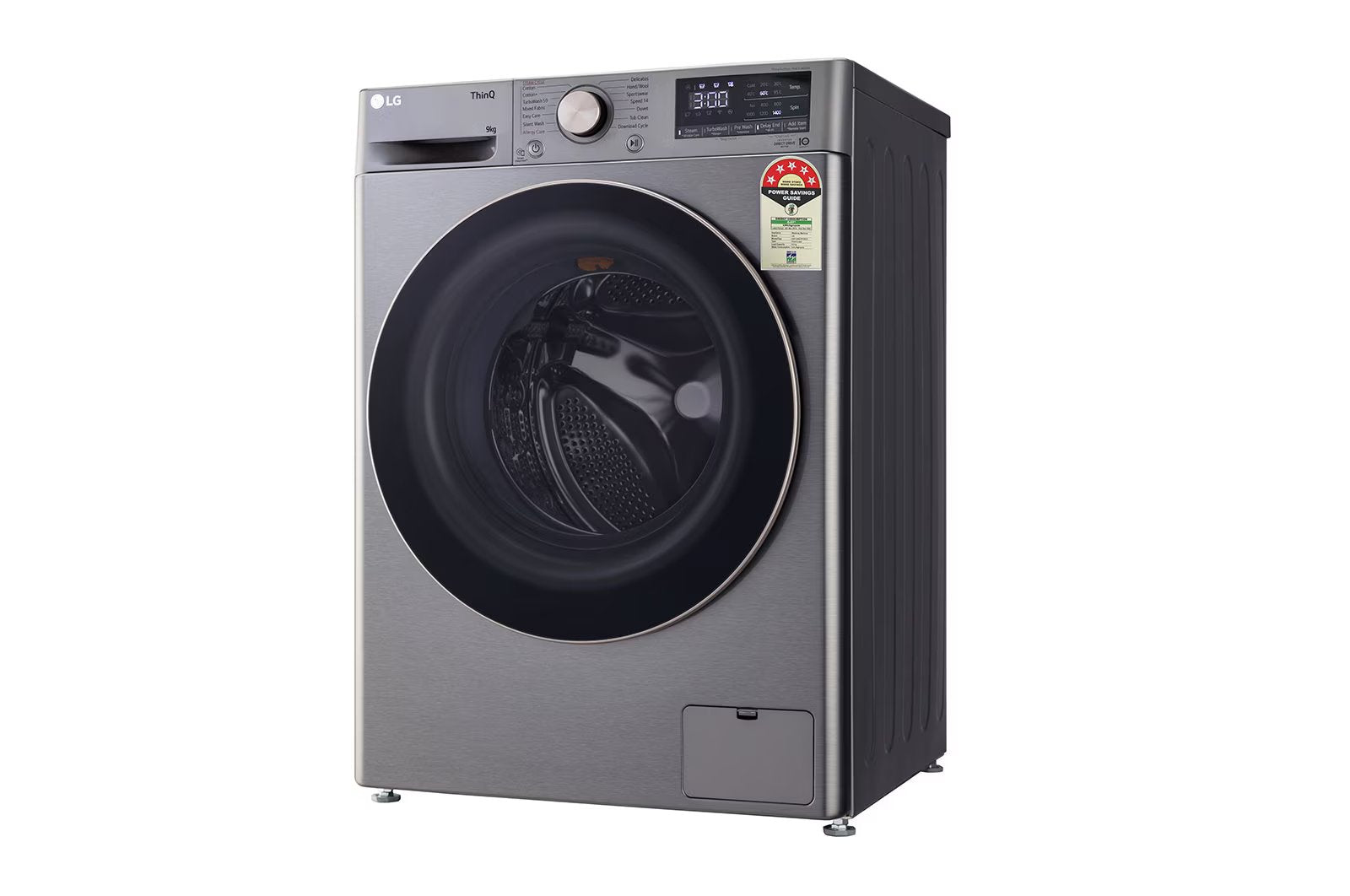 LG FHP1209Z7P 9.0 Kg Front Load Washing Machine with AI Direct Drive™ Technology , Color Platinum Silver - Mahajan Electronics Online