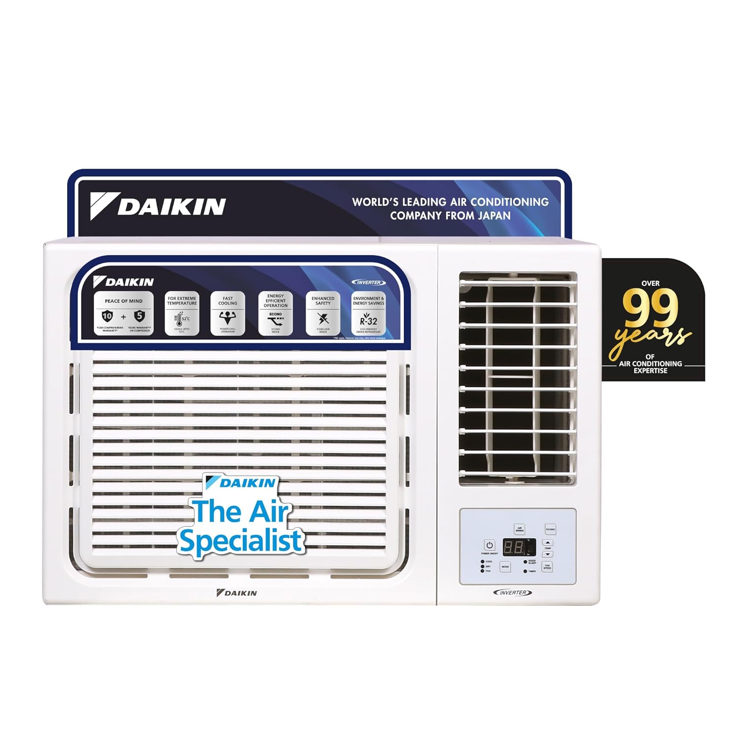 Daikin FRWKF50UV163A   1.5 Ton 5 Star Inverter Window AC (Copper White)