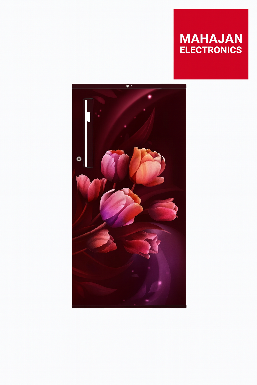 Phone case with floral design and Mahajan Electronics logo