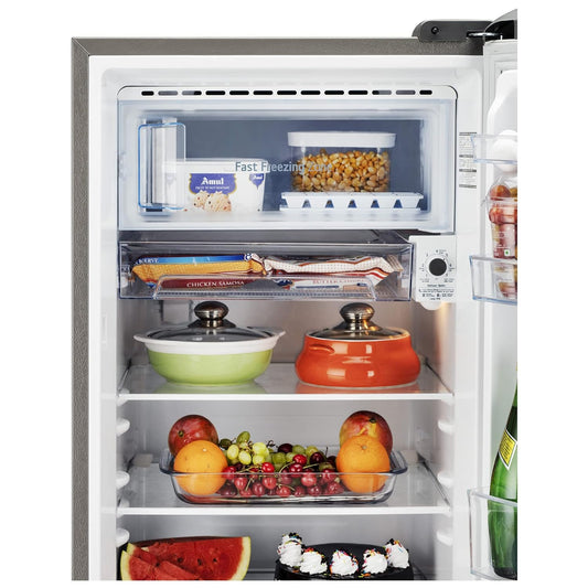 LG 201 L 3 Star Direct-Cool Single Door Refrigerator (GL-B211HPZD, Shiny Steel, Fast in Ice Making) - Mahajan Electronics Online