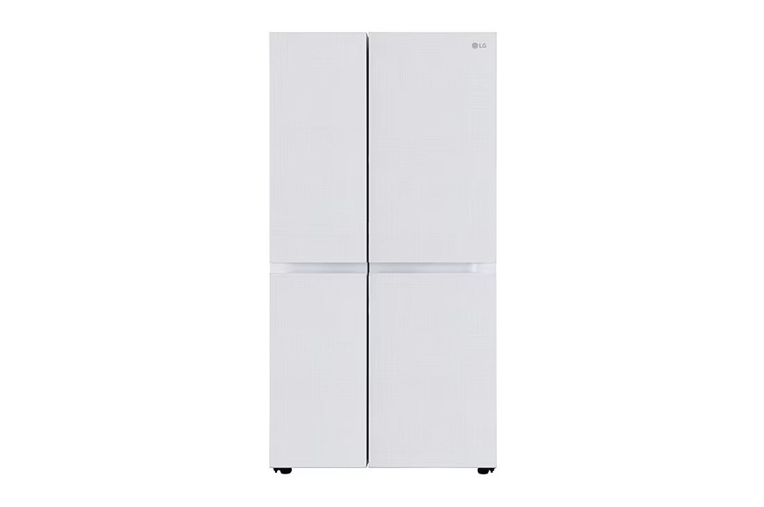 LG 650 Ltr, GL-B257DLW3 Convertible Side by Side Refrigerator with Premium Glass Door, Smart Inverter Compressor, Hygiene Fresh+™, DoorCooling+™, Smart Diagnosis™, Linen White Finish - Mahajan Electronics Online